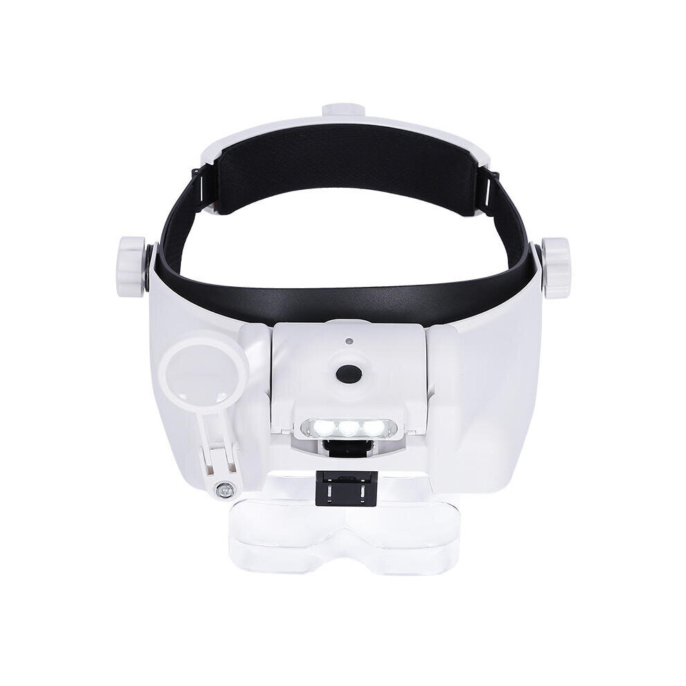 USB Rechargeable Magnifier Headband Magnifier With Illumination 3 LED Magnifier Lamp 1X 1.5X 2X 2.5X 3.5X 8X Magnifying Glass
