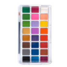 73870 24 Colors Solid Water Color Pigment Set Portable Hand-painted Watercolor Pigment with Painting Brushes School Art Painting Tools Supplies