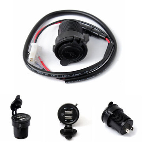 12/24V Socket Dual USB Spliter Charger Adapter Motorcycle 1