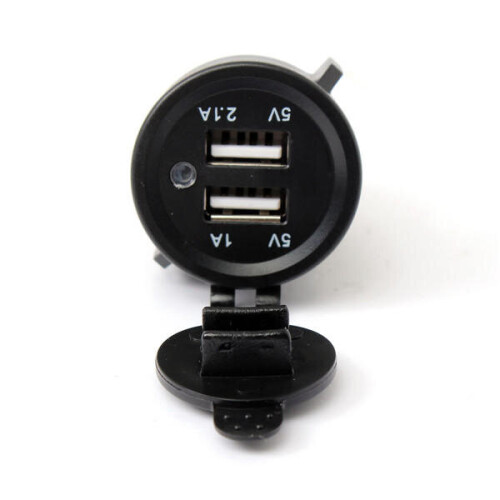 12/24V Socket Dual USB Spliter Charger Adapter Motorcycle