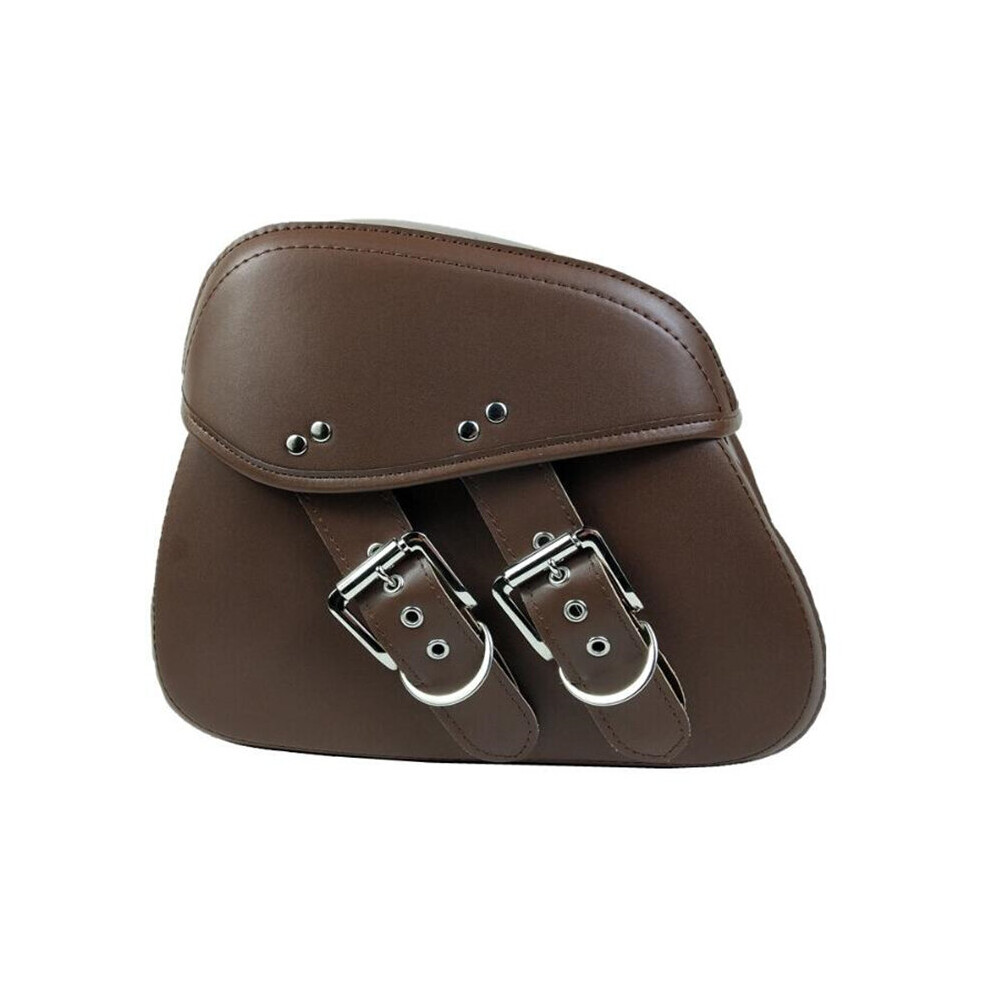 1Pair Motorcycle Pu Leather Saddlebags Swingarm Side Tool Bag Brown 840079085443