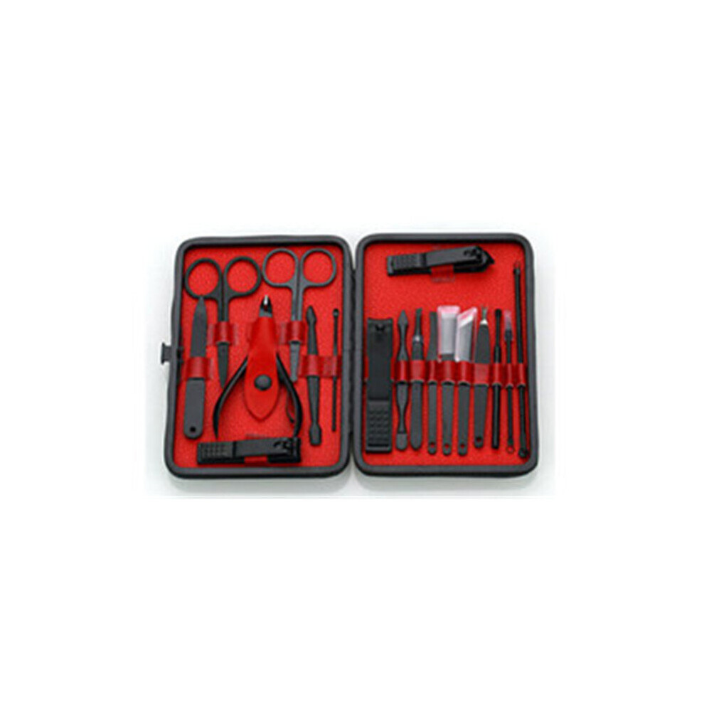 18Pcs Stainless Steel Pedicure Professional Nail Clipper Set Cuticle Tweezer Manicure Tool Kit