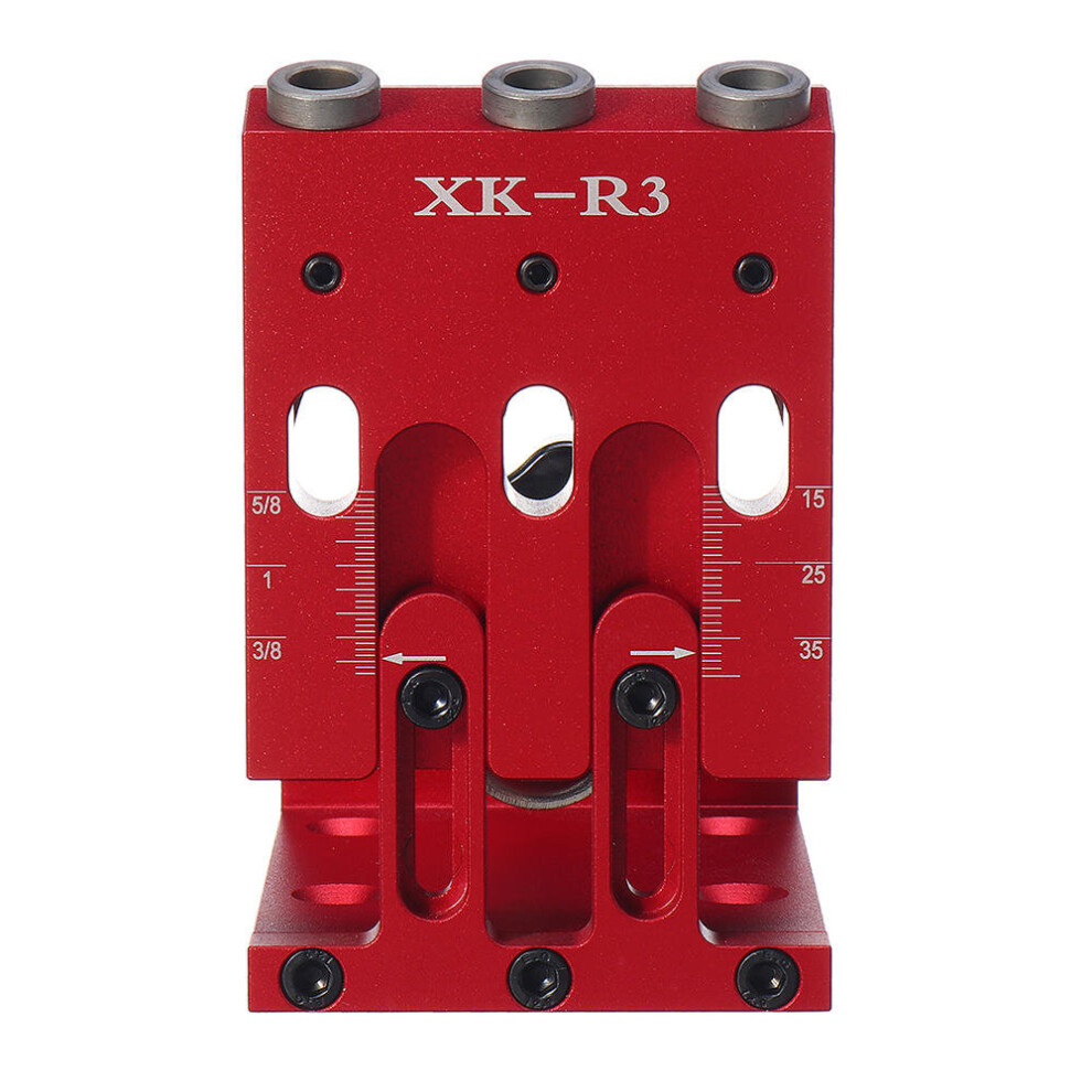 Drillpro Xk-R3 3 Holes Woodworking 9Mm Self Clamp Pocket Hole Jig System Drill Guide With Pocket Hole Drill Bit Screwdriver And Screws Red Color 8651937566439