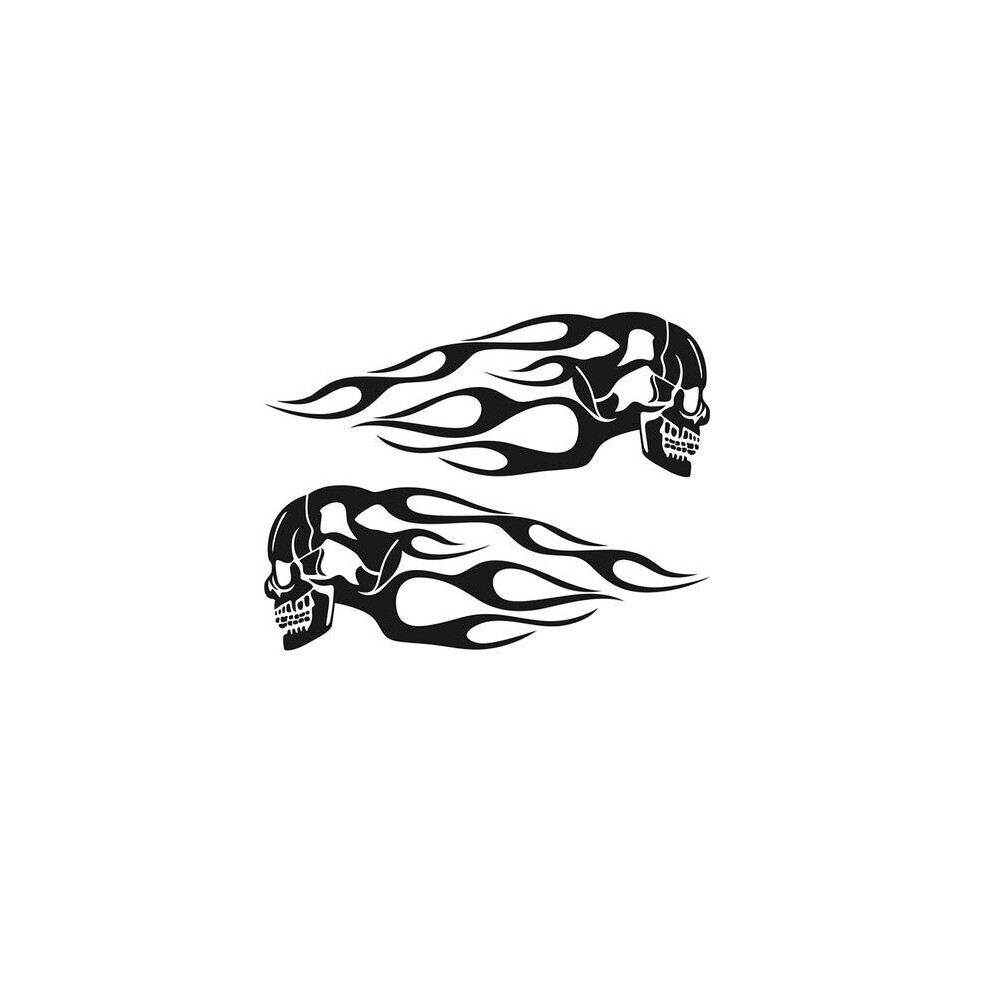 1Pair Car Sticker Motorcycle Skull Flame Stripes Gas Tank Vinyl Decals Universal 840079089960