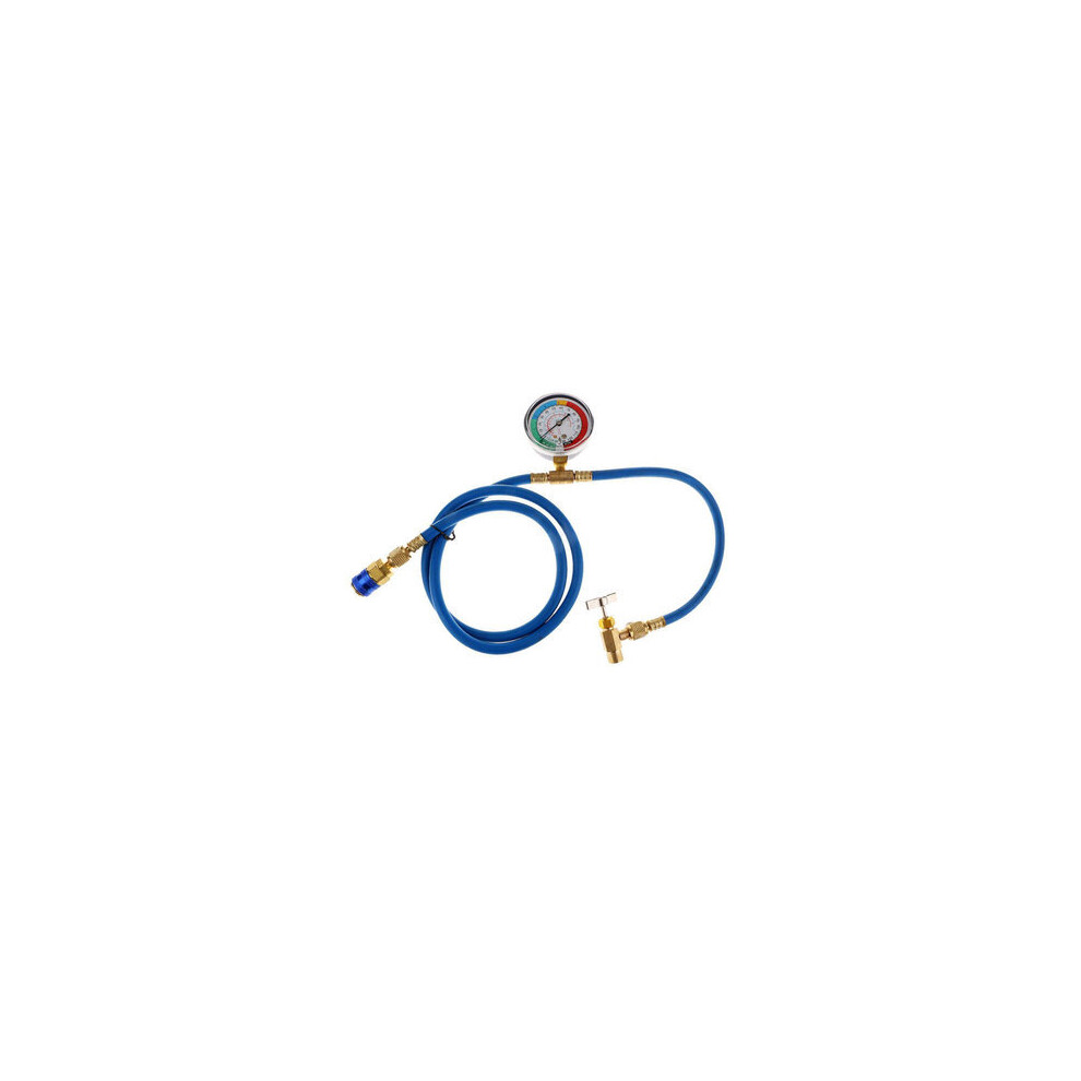 150Cm R134a Ac Hvac Refrigerant Meter Recharge Measuring Hose With Pressure Gauge 5202984944591