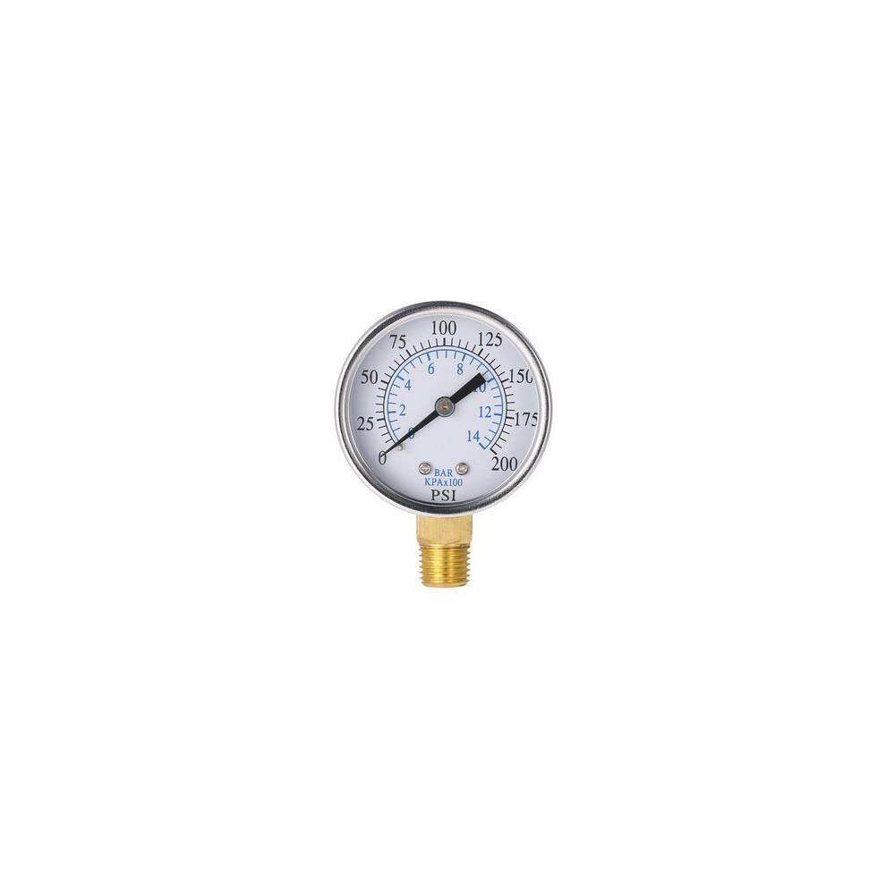 Ts-50-14 Pressure Gauge 0-200Psi 0-10Bar 1/4 Npt Mini Pressure Gauge Air Compressor Hydraulic Vacuum Gauge Manometer Pressure Tester 6901722563801