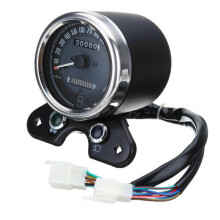 Motorcycle Odometer Speedometer LCD Digital Gauge W/ Light USB Charger Interface