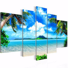 5Pcs Unframed Canvas Paint Seascape Beach Paintings Modern Home Wall Art Decor
