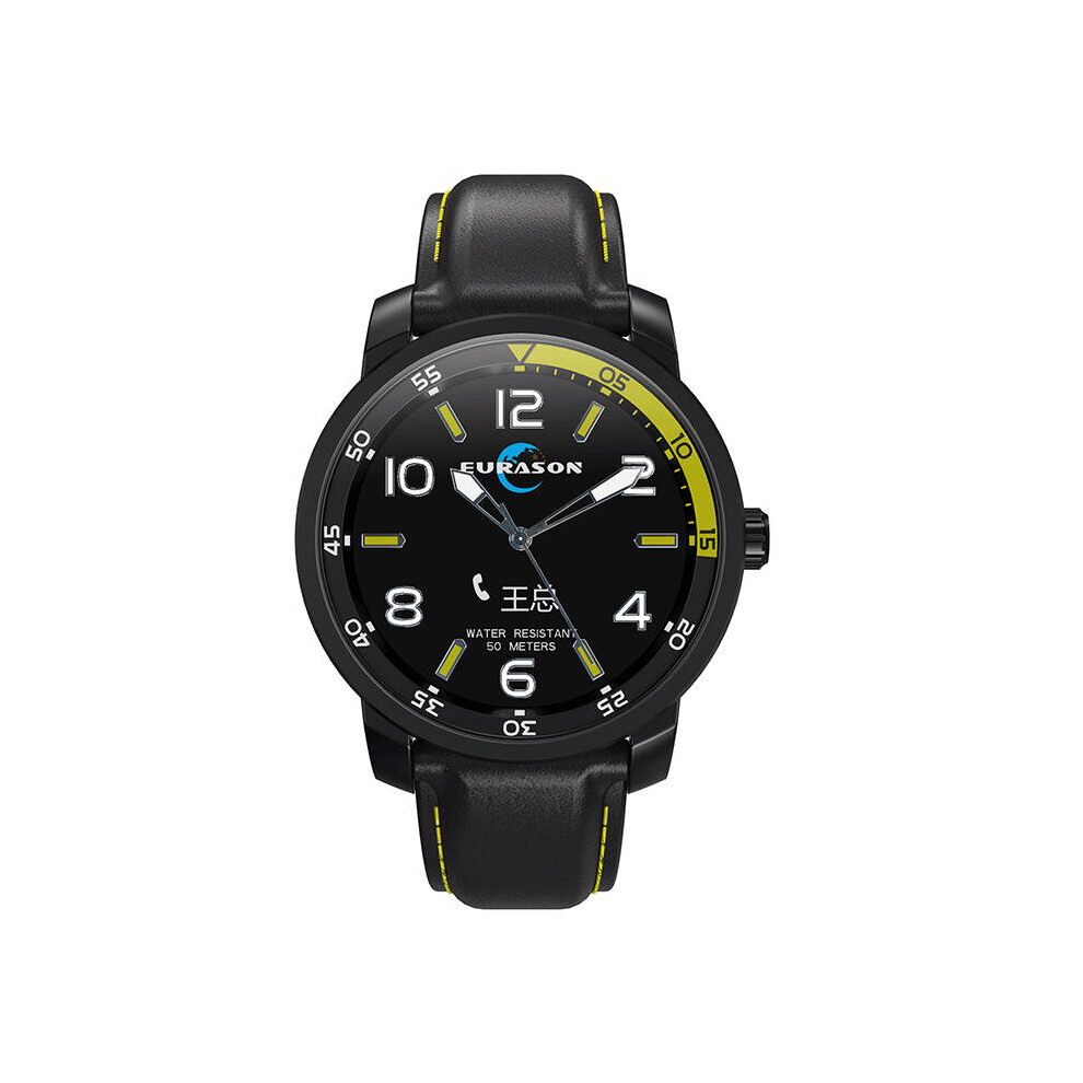 H2 Wireless Fast Charging 5Atm Waterproof Luminous Real Pointer Step Count Smart Watch Blackyellow Color 6441594705409
