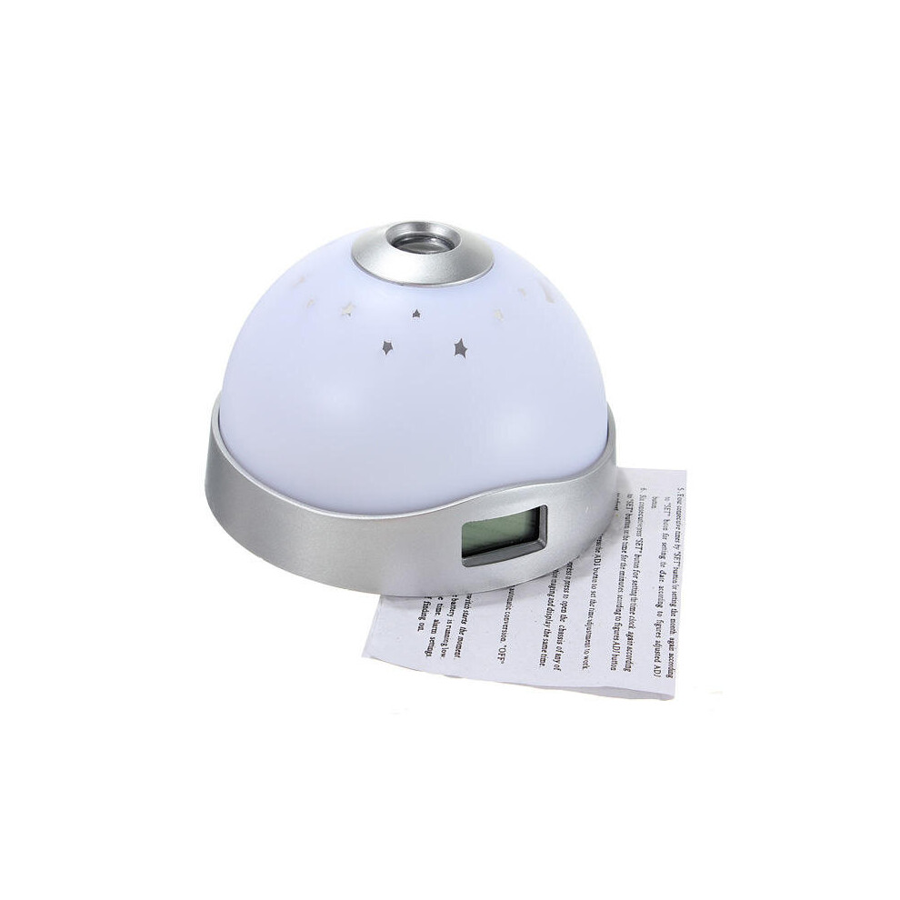 Led Laser Projector 7 Color Night Alarm Clock Light