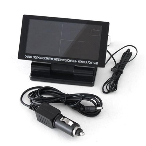 EC60 LED Display Car Thermometer+Voltmeter+Hygrometer+Weather Forecast+Clock 2