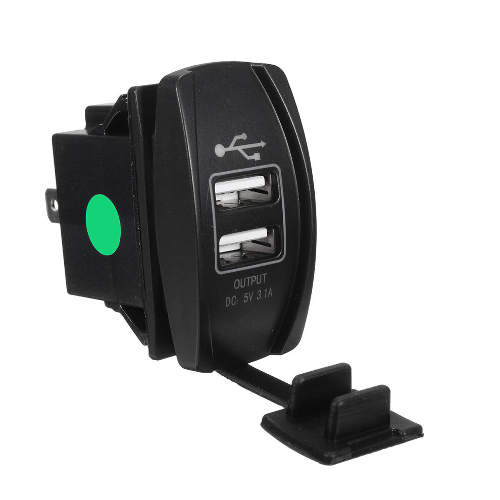 12V~24V Backlit Car Boat Dual Usb Charger 5V 3.1A Output Rocker Switch 8651948789131