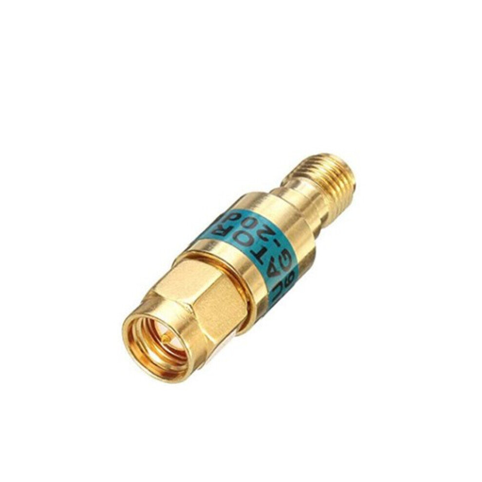 20Db 2W 0-6Ghz Attenuator Sma-Jk Male To Female Rf Coaxial Attenuator Golden 8651935565809