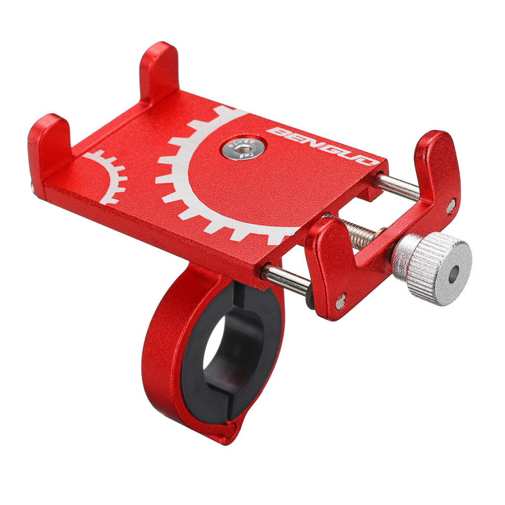 3.5-6.2 Inch Phone Gps Holder Handlebar Mount Aluminum Universal For Motorcycle Bike Scooter Color Red 840079316882