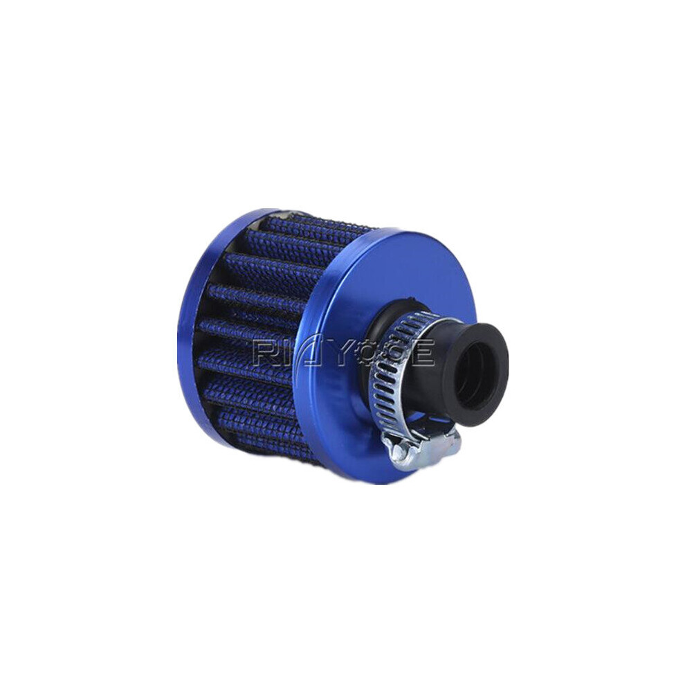 2Pcs 12Mm Motor Oil Cold Air Intake Filter Kit Crank Case Vent Cover Breather Color Blue 840079112217