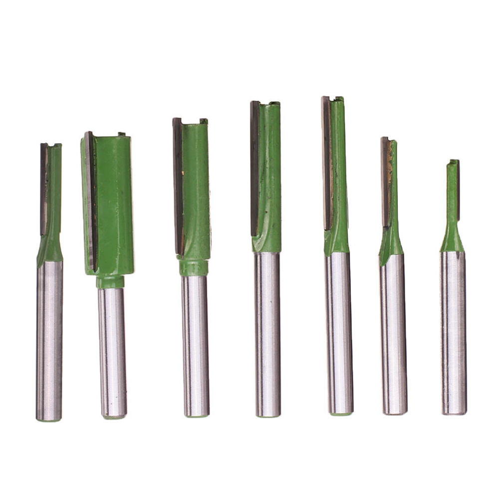 7Pcs 6Mm Shank Single Double Flute Straight Bit Milling Cutter Wood Tungsten Carbide Router Bit 6901722572605