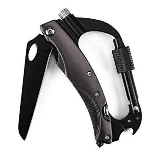 EDC Multi-function Key Ring Buckle Portable Key Ring Mountaineering Survival Gadget WHITE COLOR 1