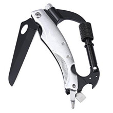EDC Multi-function Key Ring Buckle Portable Key Ring Mountaineering Survival Gadget WHITE COLOR