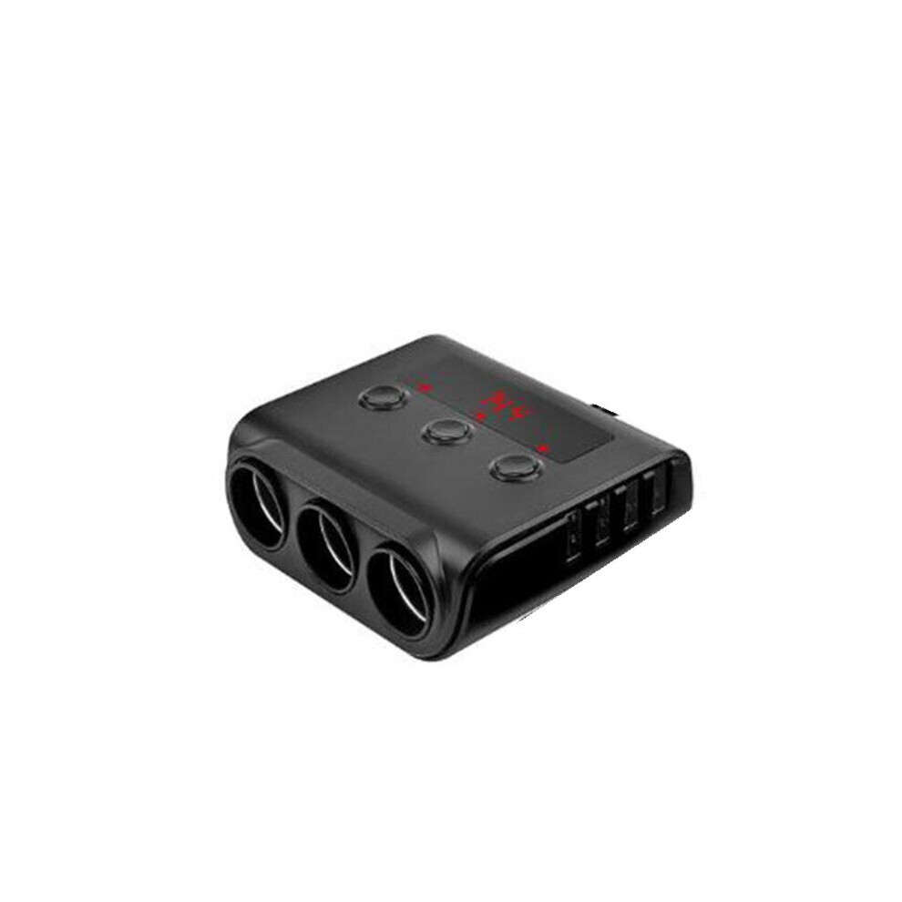Tr12 100W Car Charger Adapter With On/Off Switch 3 Lighter Sockets Color Black 5202984955665