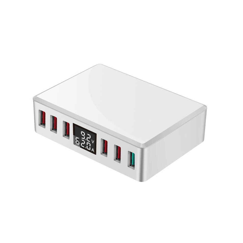 40W Intelligent Usb Charger Desktop Charging Station Travel Adapter Digital 6-Port Usb Plug Qc3.0 Fast Charge 8651936566416