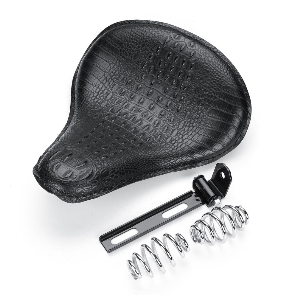 Motorcycle Pu Leather Solo Driver Seat Cushion For Harley Chopper Bobber /Yamaha V Star Black 4191026512380
