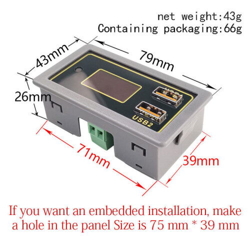 Car Battery Battery Voltage and Power Display 12v 24v Support Lithium Battery USB Support Multi-protocol Fast Charge 2