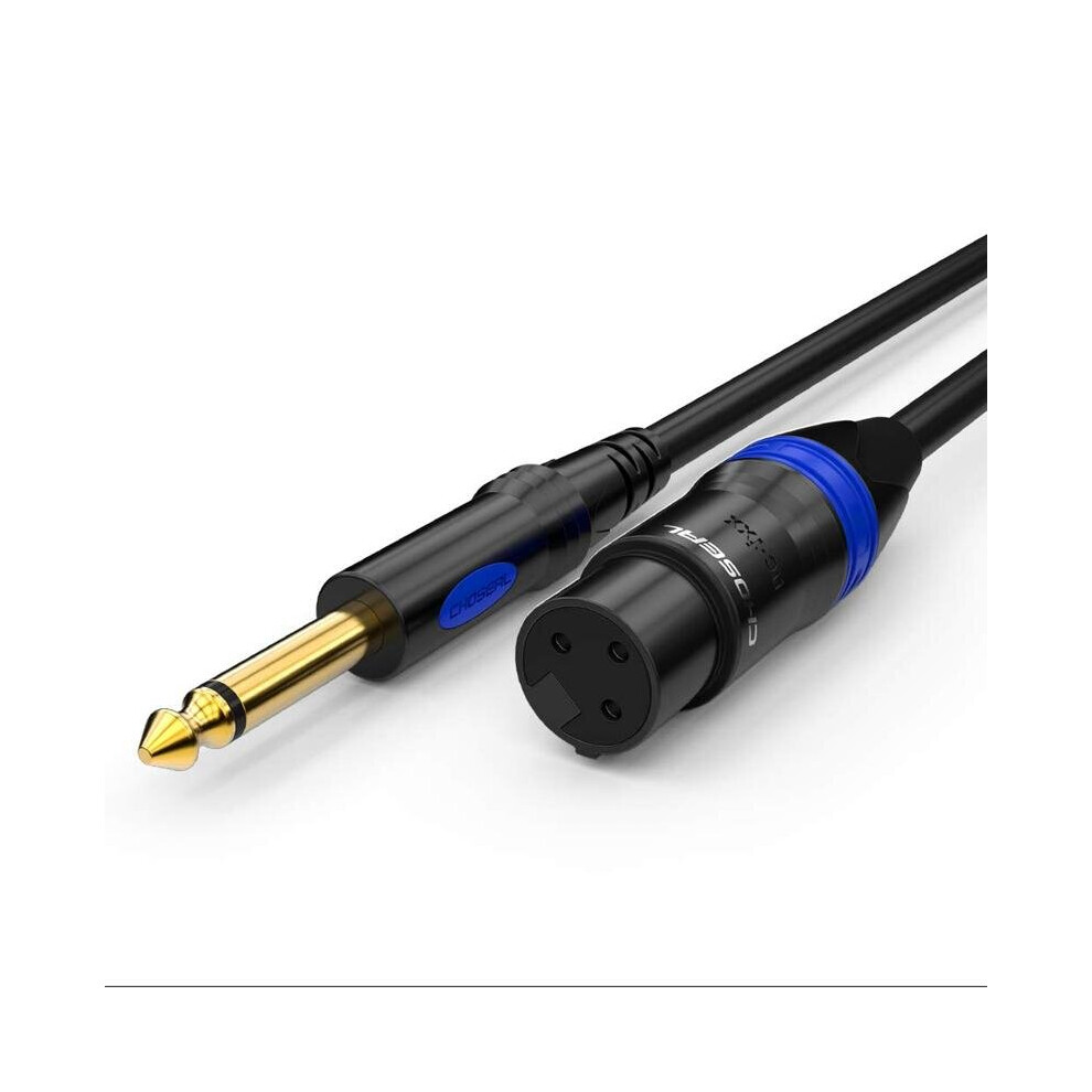 Alloy 6.35Mm Female To Male Aux Audio Cable For Microphone Mixer 1M 4151093617395