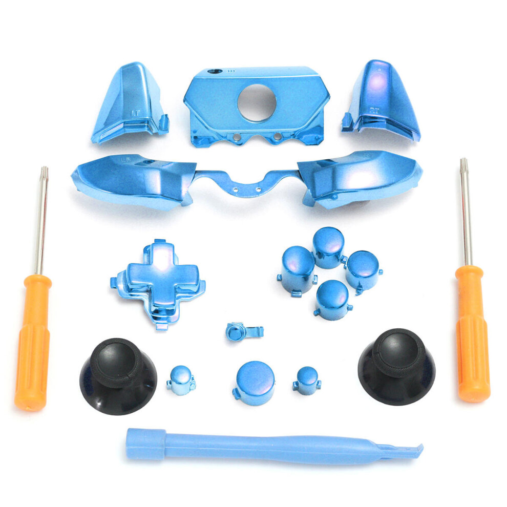 Replacement Chrome Controller Bumper Trigger Buttons For Xbox One Elite W/ Toolsa Blue 4151093607037