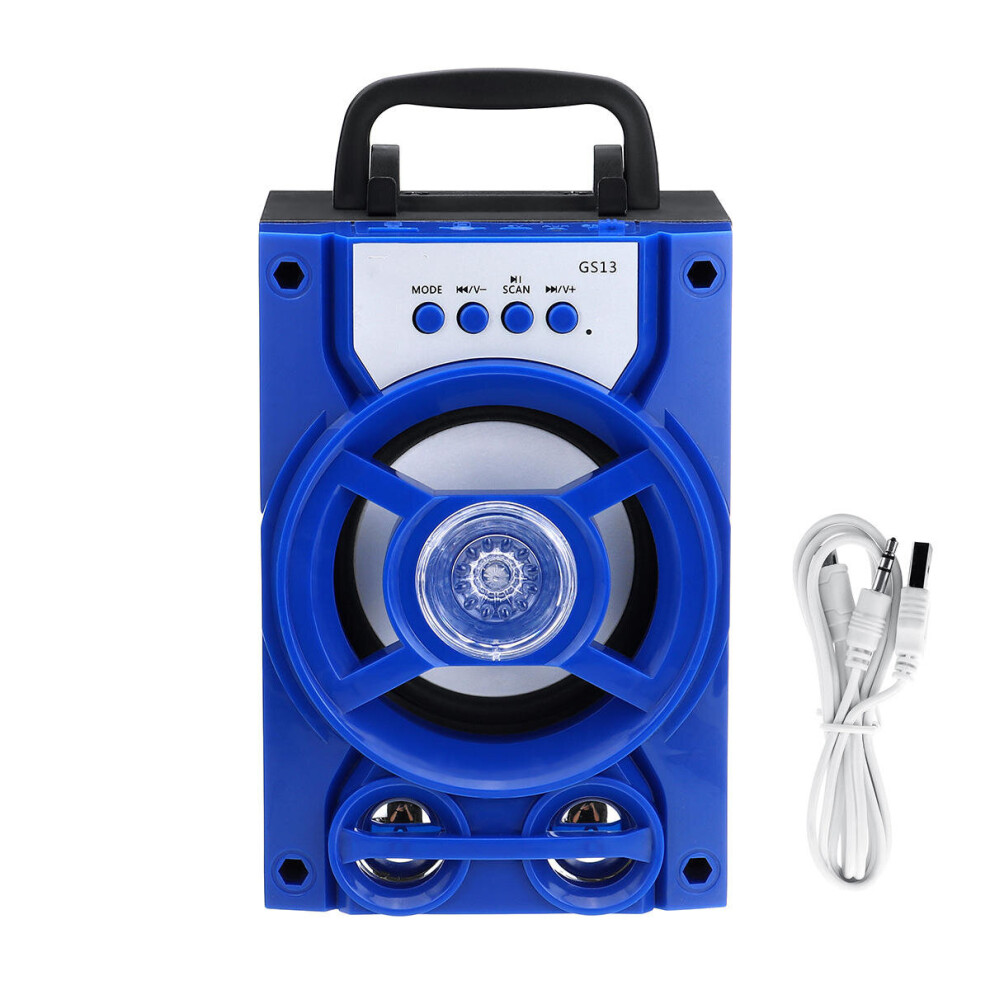 Portable Tooth Subwoofer Speaker Tf Card U Disk Music Player Fm Radio Microphone For Meeting Dance Party Lecture Blue 4151093680573