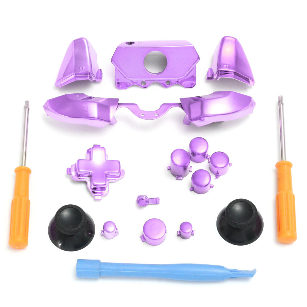 Replacement Chrome Controller Bumper Trigger Buttons For Xbox One Elite W/ Toolsa Purple 4151093607051