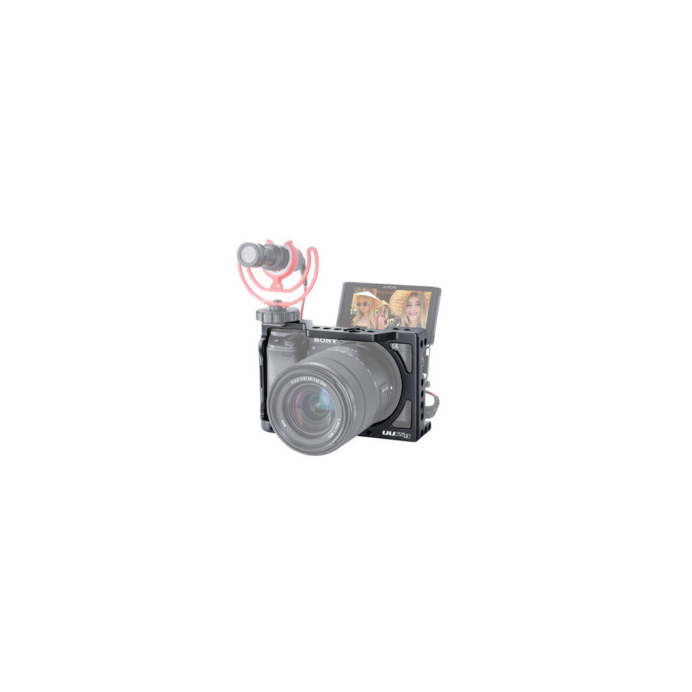 C-A6400 Vlog Housing Cage Frame Rig Stabilizer For Sony A6400 A6300 Dslr Camera With 1/4 3/8 Cold Shoe Mount 4151093692354