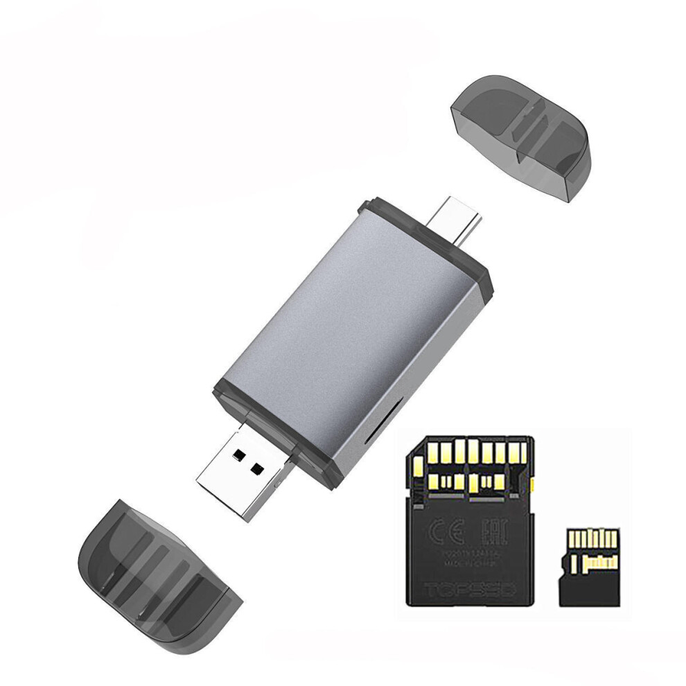 Usb3.1 Multifunction Uhs-Ii Sd4.0 Tf Card Reader Type-C Usb Dual Interface Card Reader Support For Sd Tf Sdhc Card 4151093654420