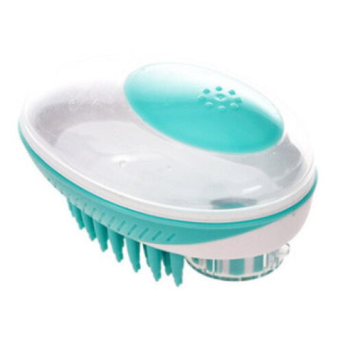 Dog Bath Brush Comb Silicone Pet SPA Shampoo Massage Brush Shower Hair Removal Comb For Dogs Cats Pet Cleaning Grooming Tool GREEN COLOR