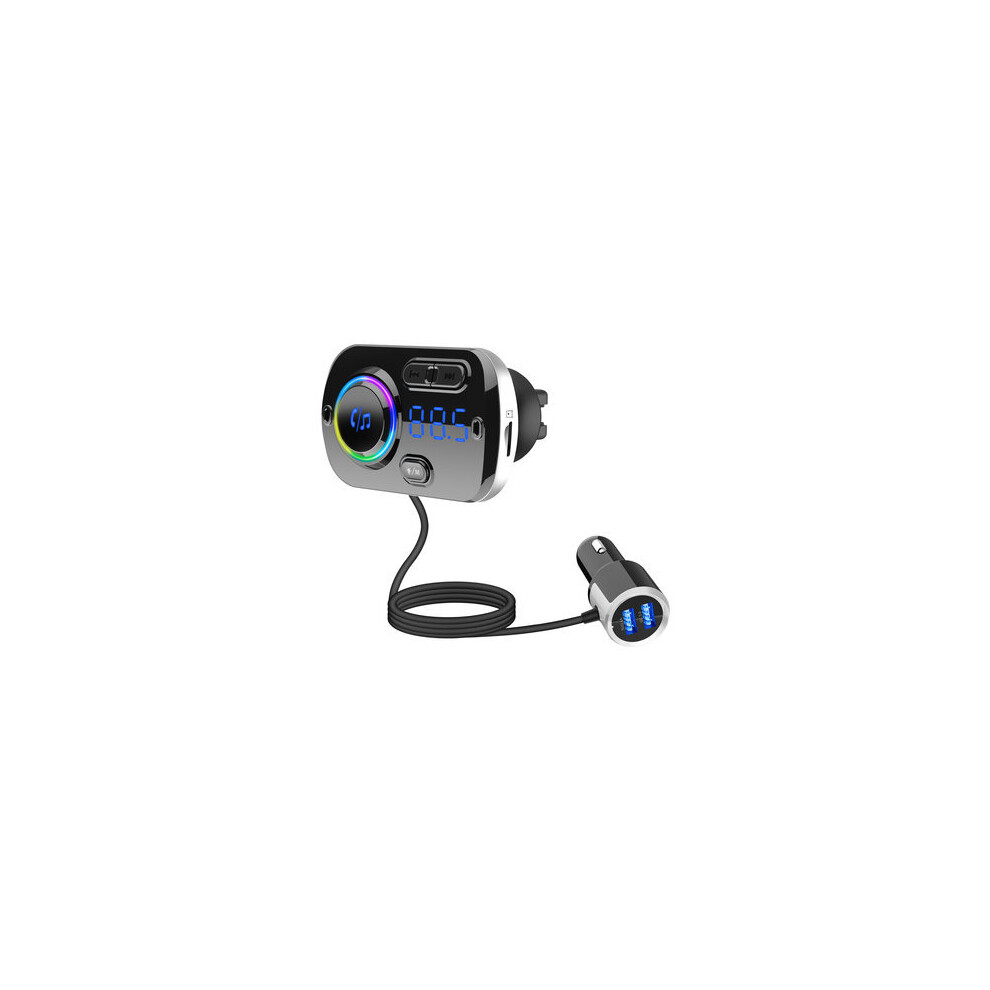 Bc49bq Qc3.0 Fast Car Charger Voice Control Bluetooth Handsfree Mp3 Player Digital Lights 5202984949114