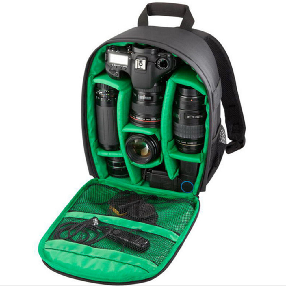 Dslr Camera Lens Storage Backpack Water-Resistant Case Bag With Padded Bag Green 4151093608003
