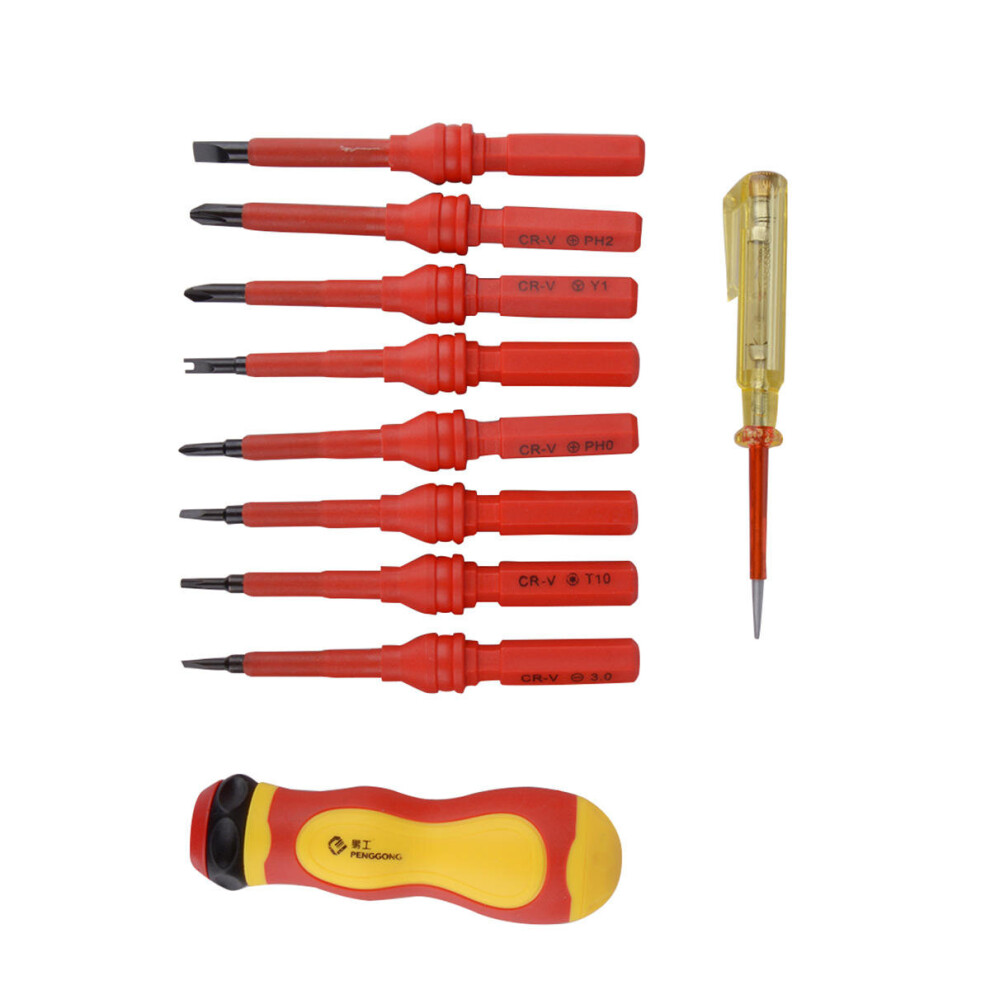 10Pcs 500V Electronic Insulated Hand Screwdriver Set Kit Repair Tools 6901722563665