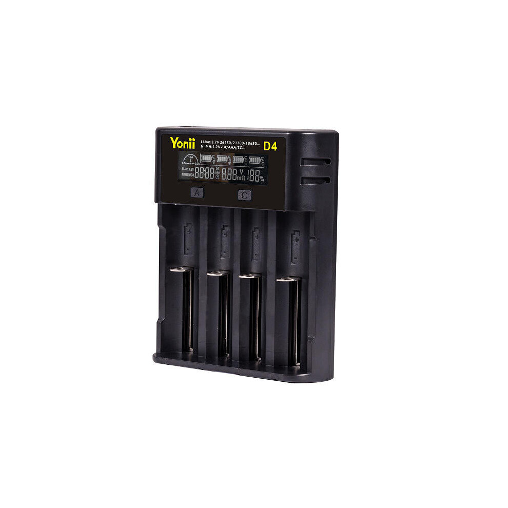D4 Four Slot Usb Rechargeable Lithium Battery Charger Multi-Functional Intelligent Charger For 18650/26650/21700/Aaa Battery 6901722556254
