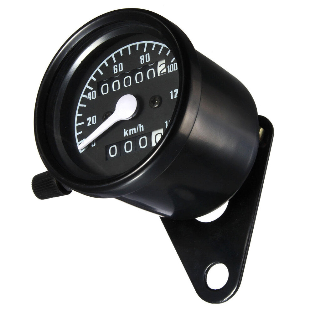 Motorcycle Dual Odometer Speedometer Mechanical Gauge Universal Waterproof Black 5202984949862