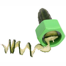 Spiral Cucumber Slicer Vegetable Fruit Salad Cutter Kitchen Gadgets Cooking Tool GREEN COLOR