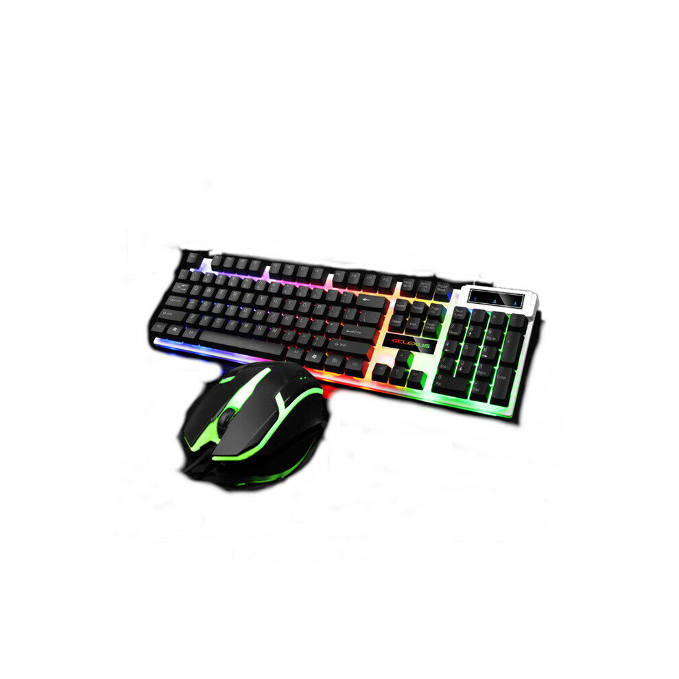 Illuminated Usb Wired Keyboard & Mouse Set 104 Keys Mechanical Rgb Backlight Keyboard 1000Dpi Mouse White 4151093634996