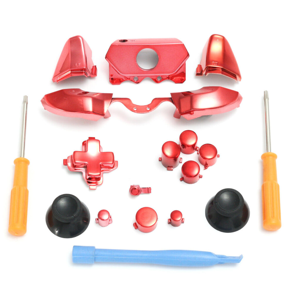 Replacement Chrome Controller Bumper Trigger Buttons For Xbox One Elite W/ Toolsa Red 4151093607068