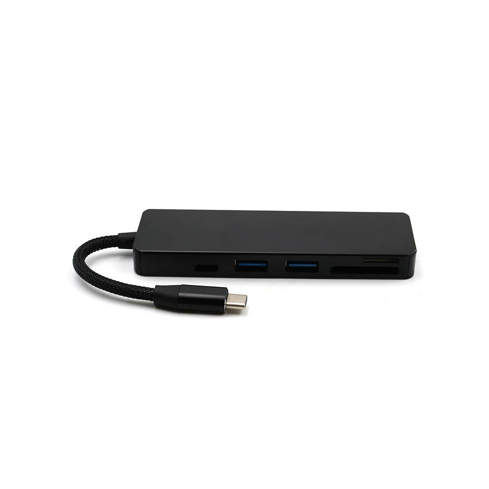 5-In-1 Type-C To 2-Port Usb 3.0 Type-C Pd Charge Hub Sd Tf Card Reader Support Otg Function Black 4151093614431