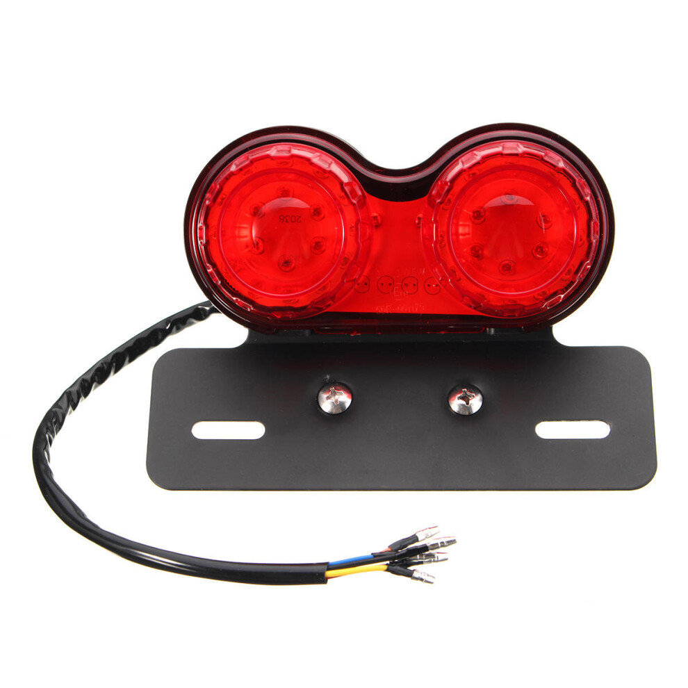 Led License Plate Brake Tail Turn Signal Dual For Motorcycle Bobber Cafe Light 5202984942528