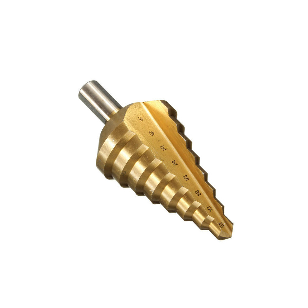 10-45Mm Golden Nitriding-Hss-Spira Nitriding Groove Core Hole Cutter Bit Hss Spiral Grooved Step Drill Bit 840079356772