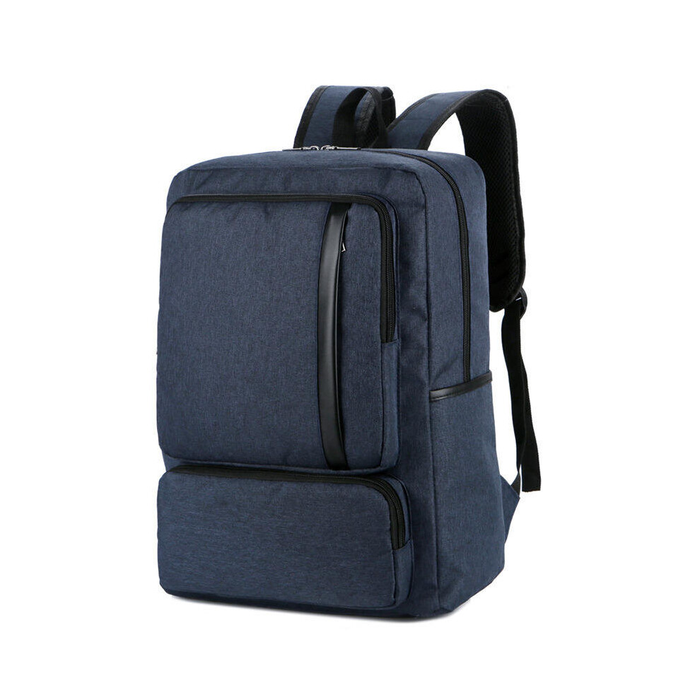 Laptop Bag Large Capacity Simple Business Men's Backpack Blue 4151093617883
