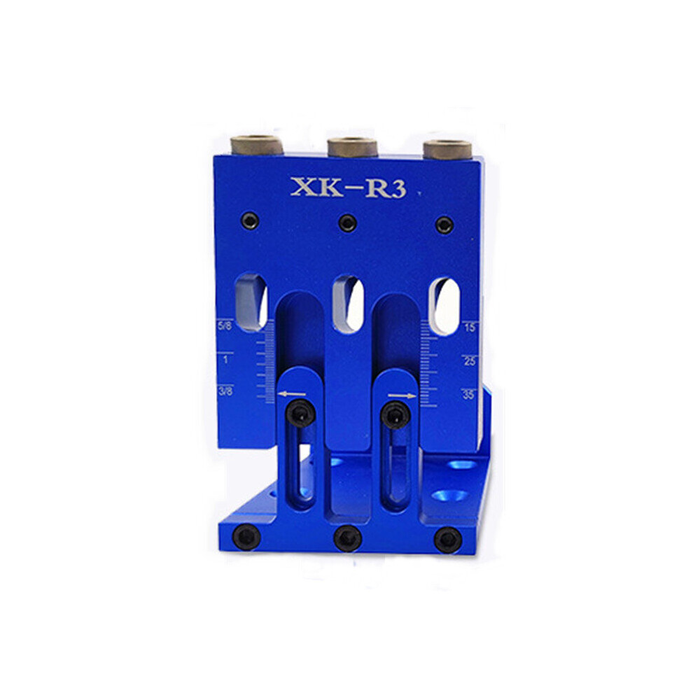 Drillpro Xk-R3 3 Holes Woodworking 9Mm Self Clamp Pocket Hole Jig System Drill Guide With Pocket Hole Drill Bit Screwdriver And Screws Blue Color 8651937566422