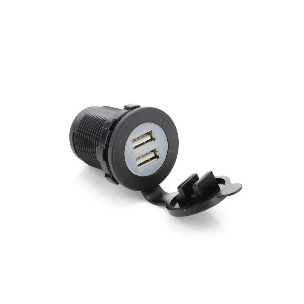 Car Dual Usb Charger Cigarette Lighter Outlet Socket 12V 20A Blue/Light 5202984955511