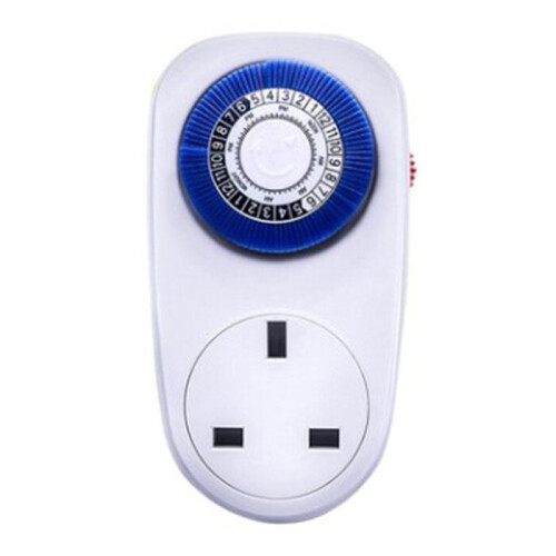 24 Hour Plug-in Mechanical Timer 16A Grounded Timer Switch Socket UK 220V-240V