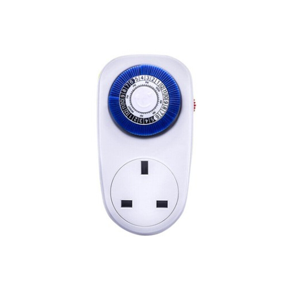 24 Hour Plug-in Mechanical Timer 16A Grounded Plug Timer Switch Socket UK 220V-240V