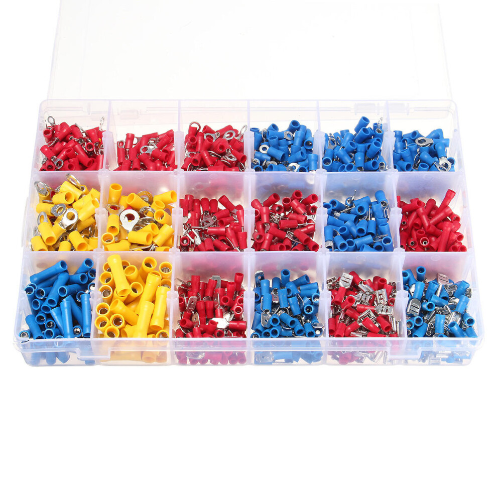 1200Pcs Assorted Insulated Electrical Wire Terminals Connectors Crimp Set 6901722571233